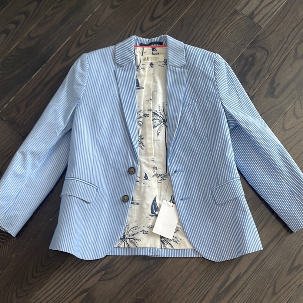 H&M Light Blue Pinstripe Kids Blazer